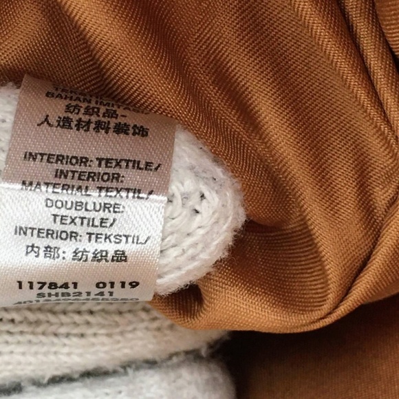 Fossil Canvas Tote Tan Floral Leaf Print Zip Top Medium Textile Shoulder Bag - Picture 13 of 16